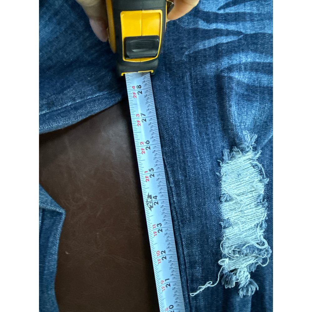 Juniors Jack David Distressed Blue Denim Jeans size 1 - Picture 2 of 5